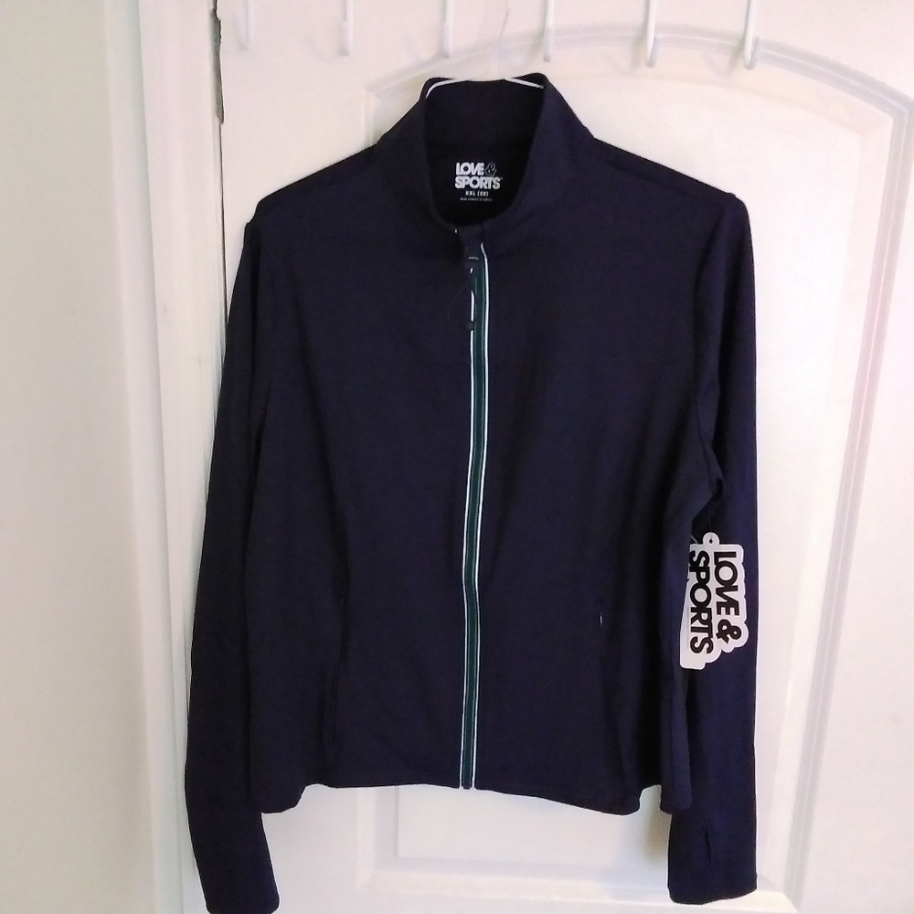 Love&Sports' Performance Zipper Jacket Sz: Women's XXL (20) Blue